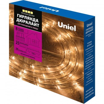 Гирлянда UNIEL ULD-D50 25M/С08 IP44 WARM WHITE Гирлянда UNIEL ULD-D50 25M/С08 IP44 WARM WHITE