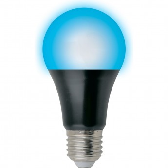 Лампа светодиодная UNIEL LED-A60-9W/UVAD/E27/FR PLZ07BK ультрафиолетовая для дискотек Лампа светодиодная UNIEL LED-A60-9W/UVAD/E27/FR PLZ07BK ультрафиолетовая для дискотек
