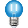 Лампа светодиодная UNIEL LED-G45-5W/BLUE/E27 GLA02BL картон UL-00002990 Лампа светодиодная UNIEL LED-G45-5W/BLUE/E27 GLA02BL картон UL-00002990