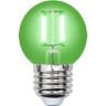 Лампа светодиодная UNIEL LED-G45-5W/GREEN/E27 GLA02GR картон UL-00002988 Лампа светодиодная UNIEL LED-G45-5W/GREEN/E27 GLA02GR картон UL-00002988