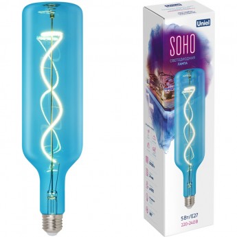 Лампа светодиодная UNIEL LED-SF21-5W/SOHO/E27/CW BLUE GLS77BL Лампа светодиодная UNIEL LED-SF21-5W/SOHO/E27/CW BLUE GLS77BL