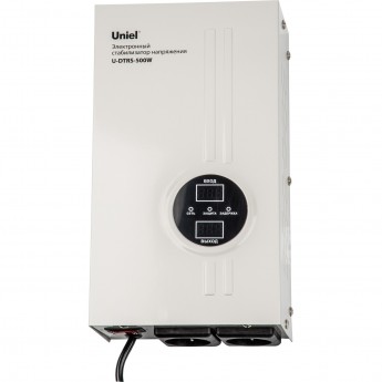 Стабилизатор напряжения UNIEL U-DTRS-500W ультратонкий, однофазный релейный Стабилизатор напряжения UNIEL U-DTRS-500W ультратонкий, однофазный релейный