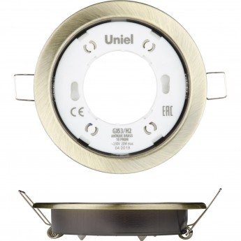 Светильник UNIEL GX53/H2 ANTIQUE BRASS 10 PROM Светильник UNIEL GX53/H2 ANTIQUE BRASS 10 PROM