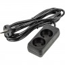 Удлинитель серии UNIEL S-CU2-3 BLACK , шнур 2м., 2 гнезда, 10A, б/з UL-00009976 Удлинитель серии UNIEL S-CU2-3 BLACK , шнур 2м., 2 гнезда, 10A, б/з UL-00009976