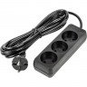 Удлинитель UNIEL S-CU3-3 BLACK серии Ultra, шнур 3м., 3 гнезда, 10A, б/з UL-00009983 Удлинитель UNIEL S-CU3-3 BLACK серии Ultra, шнур 3м., 3 гнезда, 10A, б/з UL-00009983