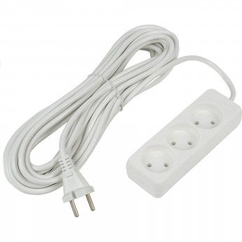 Удлинитель UNIEL S-CU3-7 WHITE серии Ultra, шнур 7м., 3 гнезда, 10A, б/з Удлинитель UNIEL S-CU3-7 WHITE серии Ultra, шнур 7м., 3 гнезда, 10A, б/з