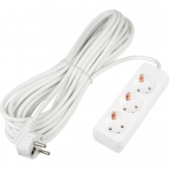 Удлинитель UNIEL S-GCU3-10 WHITE серии Ultra, шнур 10м., 3 гнезда, 16A, с/з Удлинитель UNIEL S-GCU3-10 WHITE серии Ultra, шнур 10м., 3 гнезда, 16A, с/з
